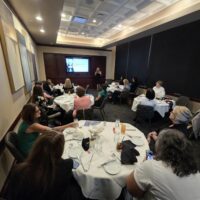 CREW SWFL networking luncheon - networking quality over quantity. CREW members at the presentation