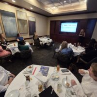 CREW SWFL networking luncheon - networking quality over quantity. CREW members at the presentation